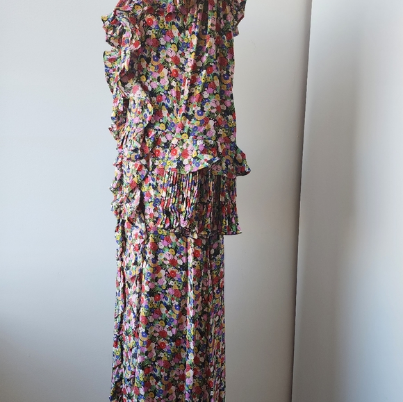 La DoubleJ Floral Silk Long Dress SZ 10 - Picture 4 of 7